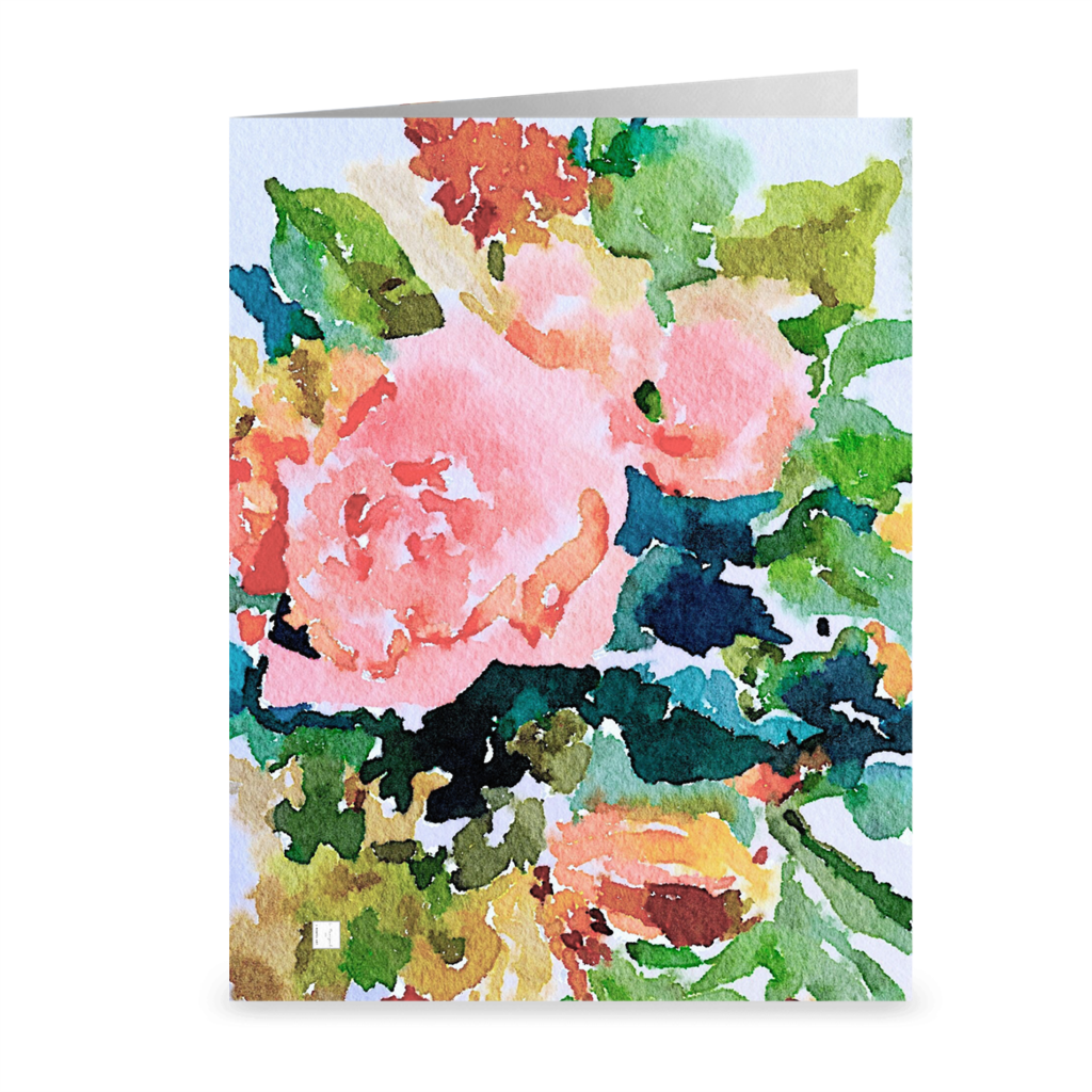 Peach Roses Note Cards (Set of 10)