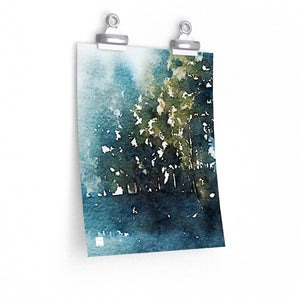 Kananaskas Blue Trees Lake Ink print on fine Art paper