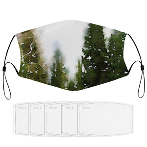 Pine Tree Art Face Masks Dust Mask with Filter Element, Multiple Spare Filter Cartridges