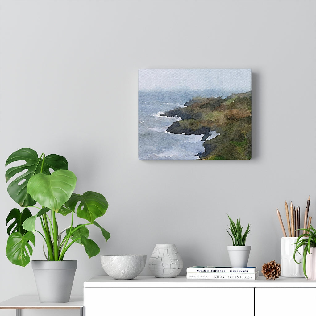 Seaside Blue Landscape Canvas Gallery Wrap