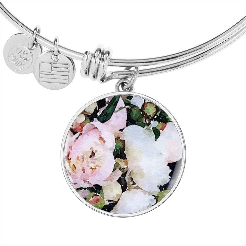 Peony Floral Pendant Bracelet