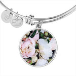 Peony Floral Pendant Bracelet