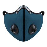 Teal Face Protective Mask with carbon filter, mesh fabric