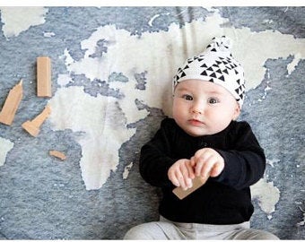 World Map Painting- Baby Blanket
