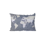 World Map Velvet Pillow CASE - 14"x20"